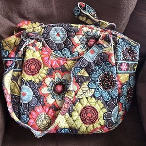 Vera Bradley Multicolor Floral Shoulder Bag Flower Shower Pattern